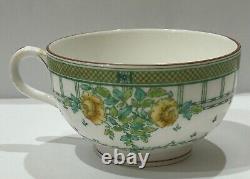 Royal Worcester Vintage Beige & Green Floral Theme Tea Cup & Saucer Set