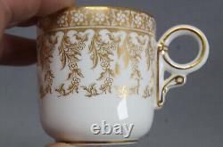 Royal Worcester W 3020 7 Pattern Gold Floral Demitasse Cup & Saucer Circa 1951