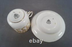 Royal Worcester W 3020 7 Pattern Gold Floral Demitasse Cup & Saucer Circa 1951