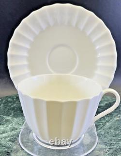 Royal Worcester Warmstry White 4 Pc Place Setting Fluted Dinner Salad Cup Saucer