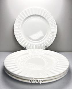 Royal Worcester Warmstry White Salad Plates SET 4 ENGLAND Fluted 8 1/8 dia