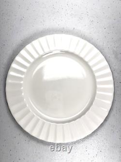 Royal Worcester Warmstry White Salad Plates SET 4 ENGLAND Fluted 8 1/8 dia