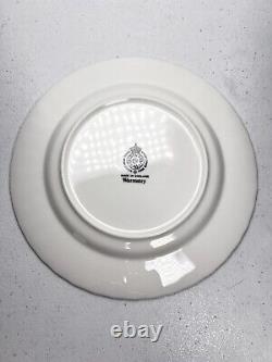 Royal Worcester Warmstry White Salad Plates SET 4 ENGLAND Fluted 8 1/8 dia