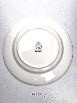 Royal Worcester Warmstry White Salad Plates SET 4 ENGLAND Fluted 8 1/8 dia