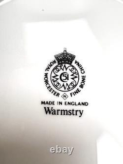 Royal Worcester Warmstry White Salad Plates SET 4 ENGLAND Fluted 8 1/8 dia