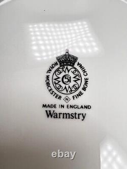 Royal Worcester Warmstry White Salad Plates SET 4 ENGLAND Fluted 8 1/8 dia