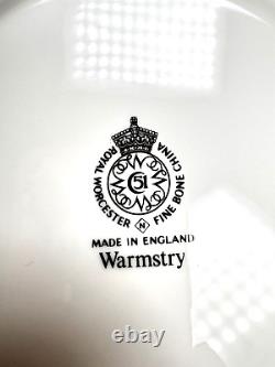 Royal Worcester Warmstry White Salad Plates SET of 4 ENGLAND Bone China 8 1/8