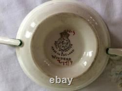 Royal Worcester Windsor Hand Painted Tea Bouillon Cup & Saucer 1928 10 sets