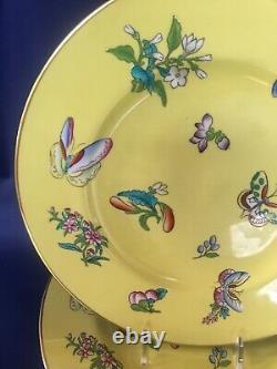 Royal Worcester Yellow Butterfly & Floral Luncheon Plate Z2047 Set of 10