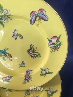 Royal Worcester Yellow Butterfly & Floral Luncheon Plate Z2047 Set of 10