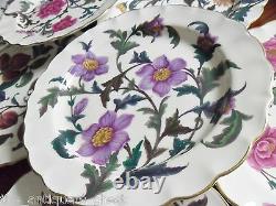 Royal Worcester antique set of 7 floral plates crown stamp and Y (1887)a12