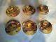Royal Worcester fruit, hand painted miniature Cups and Saucers Set of 6 signed