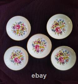 Royal Worcester set of 5 small plates 3.9 inches 38