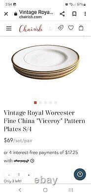Royal worcester viceroy gold fine bone China set of 6