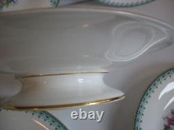 S/8 Royal Worcester Dessert set Diff Florals 2 tazza compotes & 9 3/8 plates