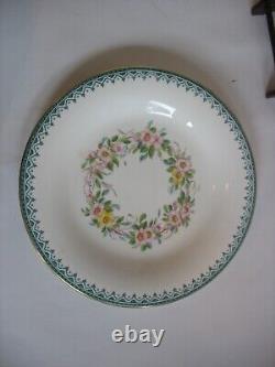 S/8 Royal Worcester Dessert set Diff Florals 2 tazza compotes & 9 3/8 plates