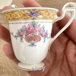 SUPER RARE Antique 1918 Royal Worcester Roses Tea Set Teapot & 4 Cups Mint