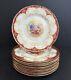 Set 12 Royal Worcester England Hand Painted Floral Dinner Plates