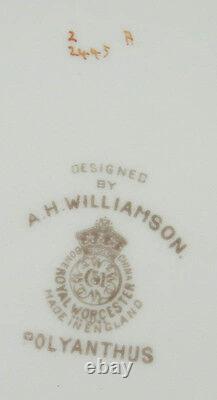 Set 12 Vintage Royal Worcester Williamson Enameled Porcelain Botanical Plates