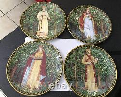 Set 4 X Royal Worcester 1996 William Morris Orchard Collection Plate Seasons Set