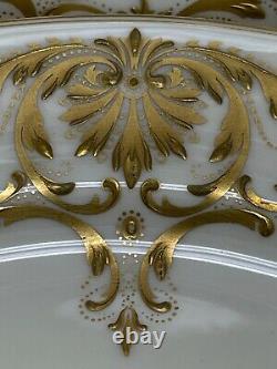 Set 6 Antique Royal Worcester Circa 1903 Raised Gold Dinner Plates