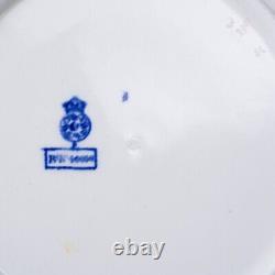 Set 6 Antique Royal Worcester Flow Blue Bowl Plates Floral W2951 Gold Trim 10