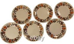 Set 6 Royal Worcester Fine Porcelain GRAINGER IMARI 10 Dinner Plates VTG MCM EX