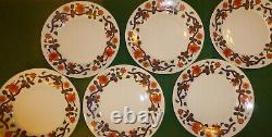 Set 6 Royal Worcester Fine Porcelain GRAINGER IMARI 10 Dinner Plates VTG MCM EX