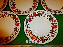 Set 6 Royal Worcester Fine Porcelain GRAINGER IMARI 10 Dinner Plates VTG MCM EX