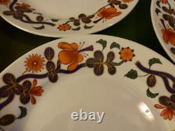 Set 6 Royal Worcester Fine Porcelain GRAINGER IMARI 10 Dinner Plates VTG MCM EX