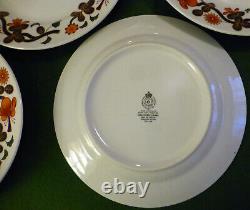 Set 6 Royal Worcester Fine Porcelain GRAINGER IMARI 10 Dinner Plates VTG MCM EX