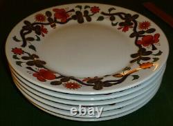 Set 6 Royal Worcester Fine Porcelain GRAINGER IMARI 10 Dinner Plates VTG MCM EX