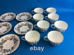 Set 8 Royal Worcester Fine Bone China Lavinia England Saucers Teacups Cups
