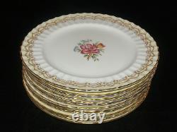 Set Of 12 Royal Worcester Fine Bone China Cromwell Pattern Dinner Plates