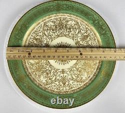 Set Of 18 Royal Worcester Cabinet Fruit Dessert Plates Gold Gilded and Green