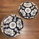 Set Of 2 18th Century Worcester Blue Scale Floral Porcelain Plate Dr Wall Pair