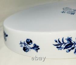 Set Of 2 Large & Small Royal Worcester Hanbury Pattern Oval Baker Blue and White