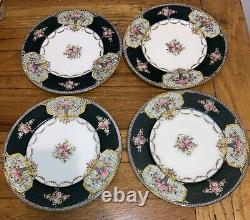 Set Of 4 Antique Royal Worcester Roses Garlands Plates 651926 7.5 Plate