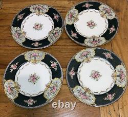 Set Of 4 Antique Royal Worcester Roses Garlands Plates 651926 7.5 Plate