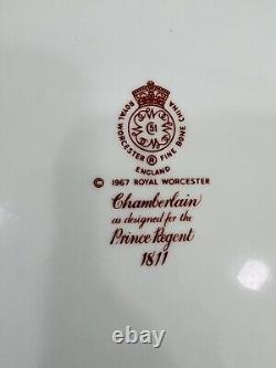 Set Of 6 Royal Worcester Chamberlain Orange Prince Regent 10.75 DINNER PLATES