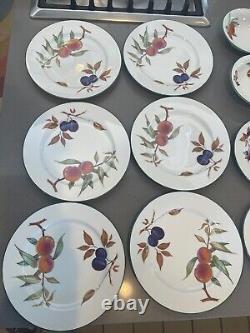 Set Of 6 Royal Worcester Evesham Vale Dinner Plates 10 1/8