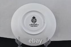 Set Of 6 Royal Worcester Holly Ribbons Saucers Mint