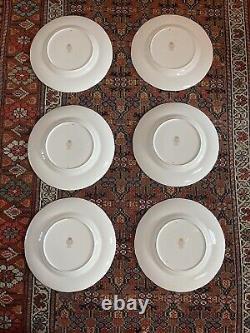 Set Of 6 Royal Worcester Regency Cobalt Blue 10.75 Inch Dinner Plates