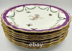 Set Of 8 Rare 1902 Royal Worcester Lunch Plates W577 Mortlock's Oxford St
