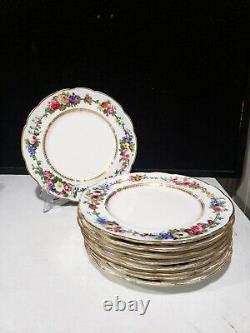 Set Of 9 Pre 1862 Royal Worcester 9 Plates Handpainted Flowers