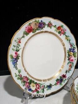 Set Of 9 Pre 1862 Royal Worcester 9 Plates Handpainted Flowers