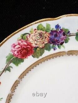Set Of 9 Pre 1862 Royal Worcester 9 Plates Handpainted Flowers