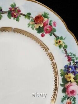 Set Of 9 Pre 1862 Royal Worcester 9 Plates Handpainted Flowers