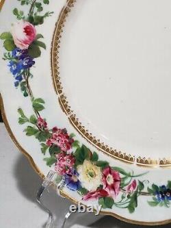 Set Of 9 Pre 1862 Royal Worcester 9 Plates Handpainted Flowers