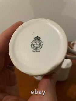 Set Royal Worcester Demitasse Espresso Cup & Saucer Torquay England Fine Bone